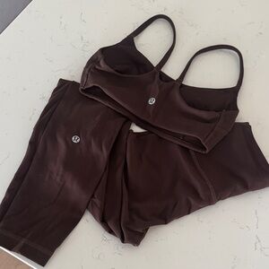 lululemon athletica Brown Sports Bra and Leggings Set